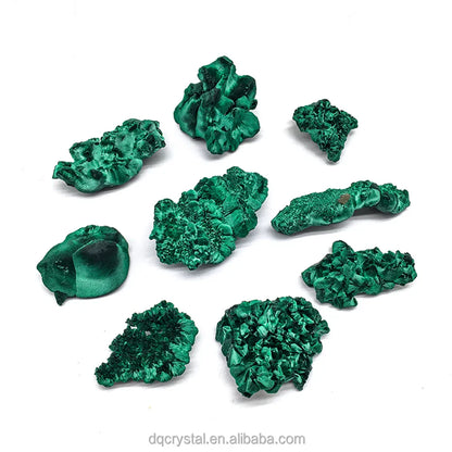 Natural Green Malachite Raw Crystal — Rough Stone Cube Mineral Specimen for Collecting & Home Garden Décor
