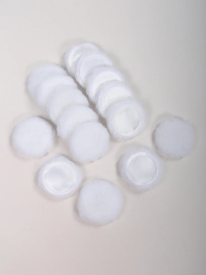2/5/10/20PCS White Round Powder Puffs – Portable High-Grade Makeup Applicators for Base & Setting