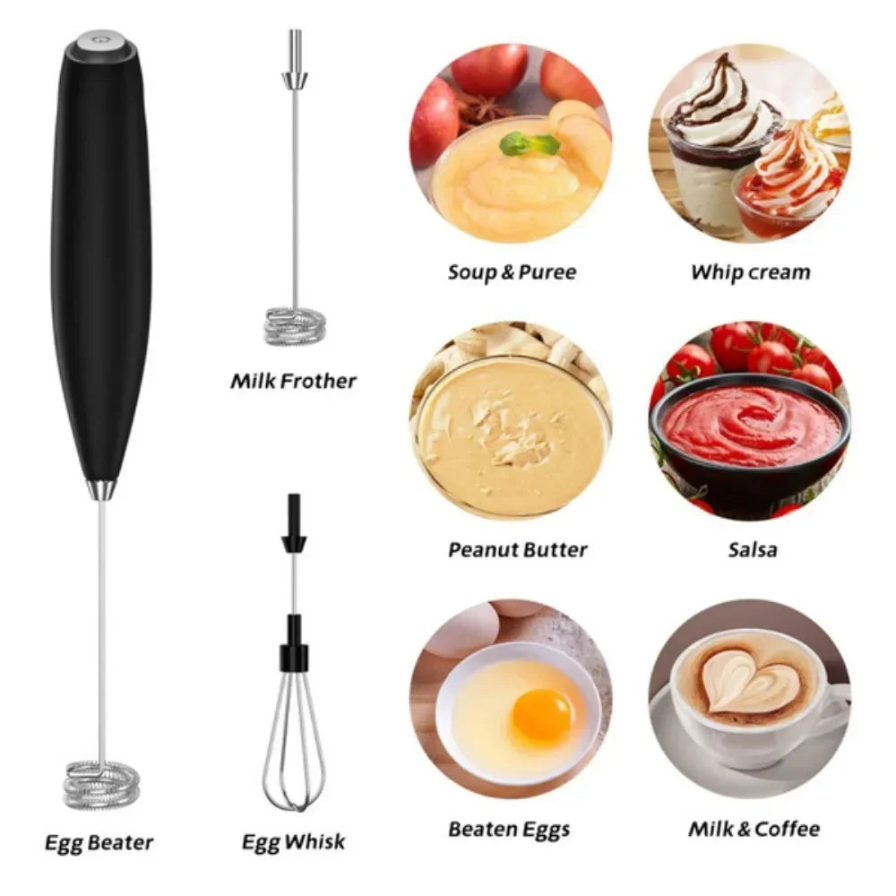 Powerful Electric Milk Frother — Handheld Mini Whisk for Coffee, Latte & Cappuccino, Kitchen & Household Tool