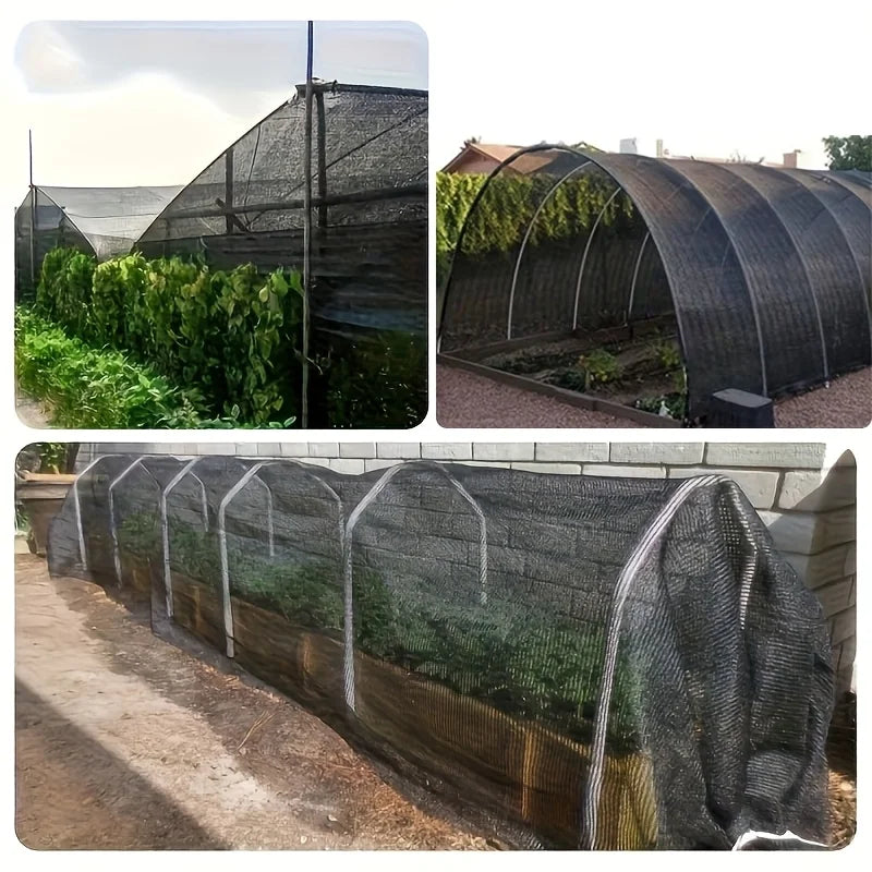 Black Garden Sunshade Mesh - UV Resistant Breathable Heat Block Cover for Greenhouse & Vegetable Garden Protection