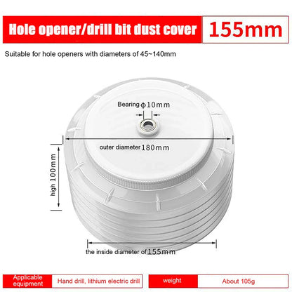 135/155mm Electric Hammer Drill Dust Collector Cover — Dustproof Hole Opener & Drill Bit Protection Hand Tool