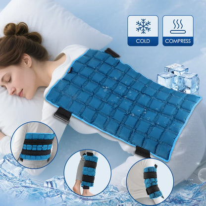 Large 13x22 Inch Reusable Ice Pack — Hot & Cold Wrap for Back, Knee, Leg, Neck, Shoulder & Hip Pain Relief