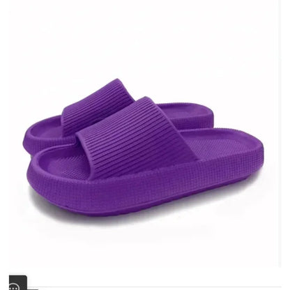 Women’s Thick EVA Pillow Slides – Soft Sole Non-Slip Indoor Home & Beach Flip Flops Summer Comfort Sandals