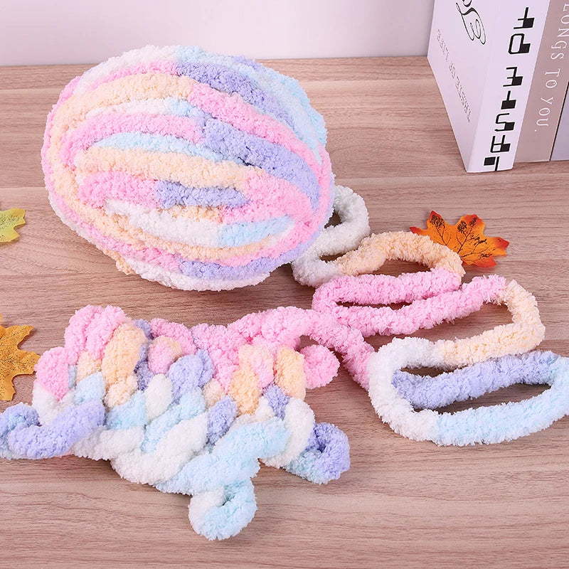 250g Extra Thick Ice Chenille Yarn Ball for Hand Knitting – Soft DIY Blanket, Cushion, Scarf & Pet Bed Yarn for Craft Projects