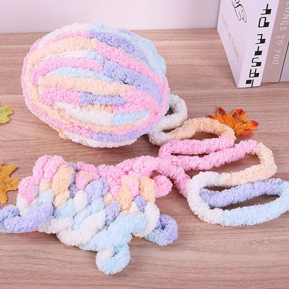 250g Extra Thick Ice Chenille Yarn Ball for Hand Knitting – Soft DIY Blanket, Cushion, Scarf & Pet Bed Yarn for Craft Projects
