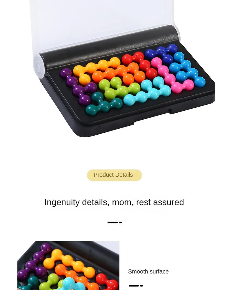 120 Challenges 3D IQ Puzzle Game – Classic Pyramid Logic Board for Kids, Montessori Bead Brain Teaser