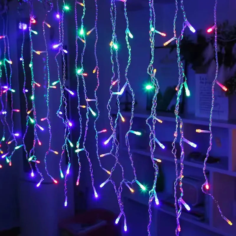 8-Mode USB LED Ice Stick Light String – Indoor & Outdoor Garland for Wedding, Party, Home, Festival, Bedroom & Garden Decoration