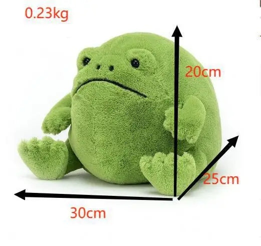 Ricky Rain Grumpy Frog Plush Toy — Cute Meme Character Stuffed Doll, Kawaii Animal Stress Relief Gift for Fans