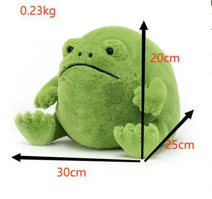 Ricky Rain Grumpy Frog Plush Toy — Cute Meme Character Stuffed Doll, Kawaii Animal Stress Relief Gift for Fans