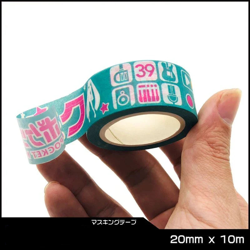 Hatsune Miku Anime Washi Tape — Waterproof Cartoon Paper Tape for Crafts, School Stationery & Gifts