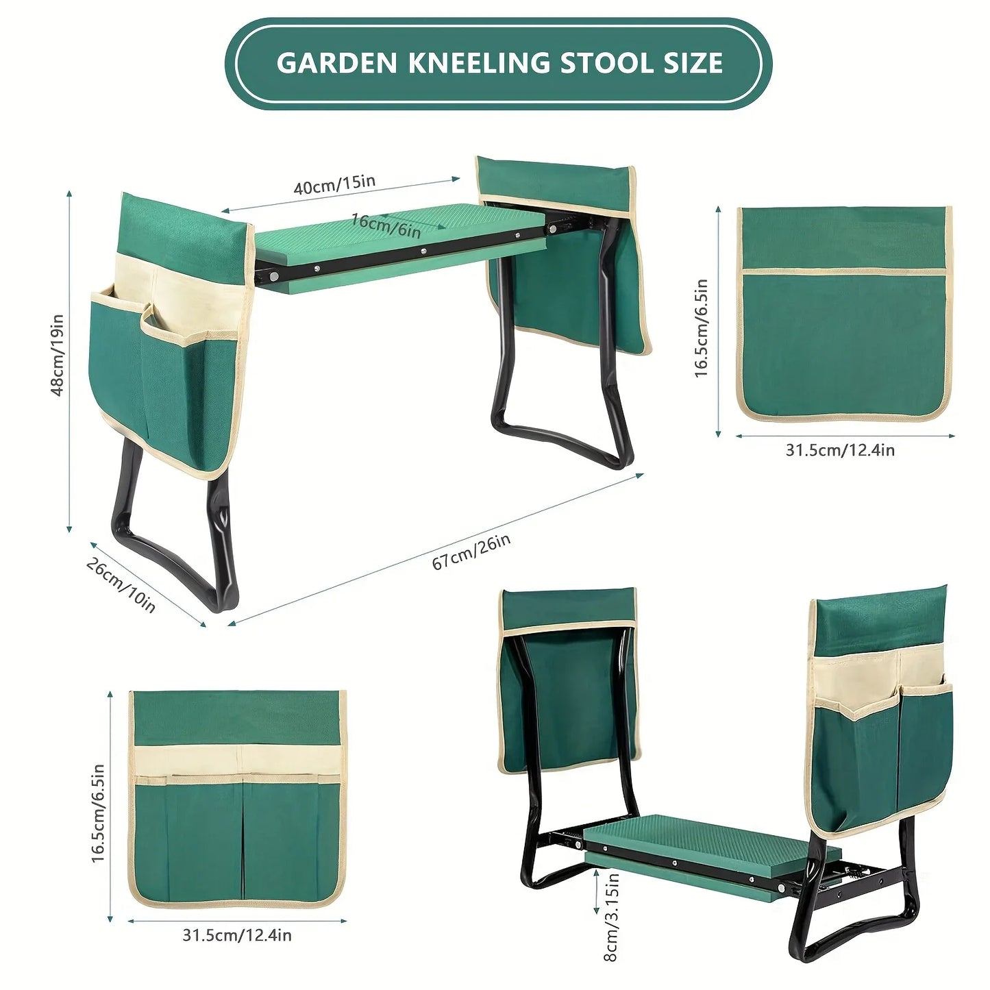 Upgraded Foldable Garden Kneeler & Seat – Heavy-Duty Gardener Stool with Thickened Soft Kneeling Pad