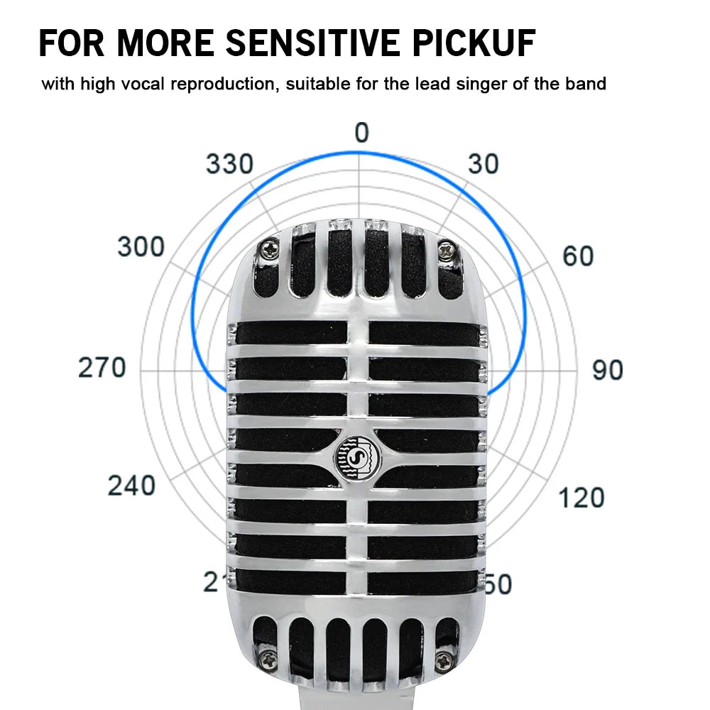 LEUS LAC50-55SH Professional Wired Vintage Microphone – Dynamic Vocal Mic for Live Performance & Karaoke