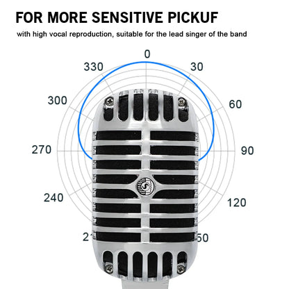 LEUS LAC50-55SH Professional Wired Vintage Microphone – Dynamic Vocal Mic for Live Performance & Karaoke