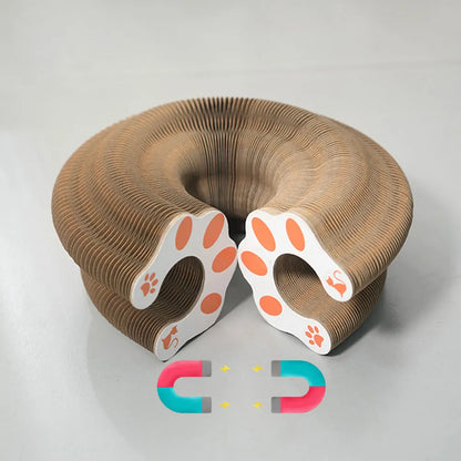 Magic Organ Cat Scratcher Toy – Round Corrugated Scratch Board for Cats, Claw Grinding Accessories (1/2pcs)