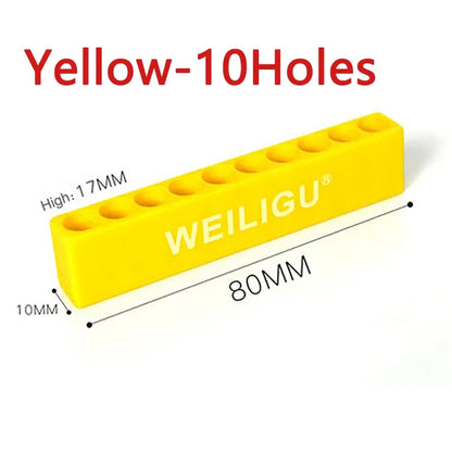 6.35mm Hex Screwdriver Bit Holder - Soft Rubber Organizer with 10/12 Hole Plastic Storage Box