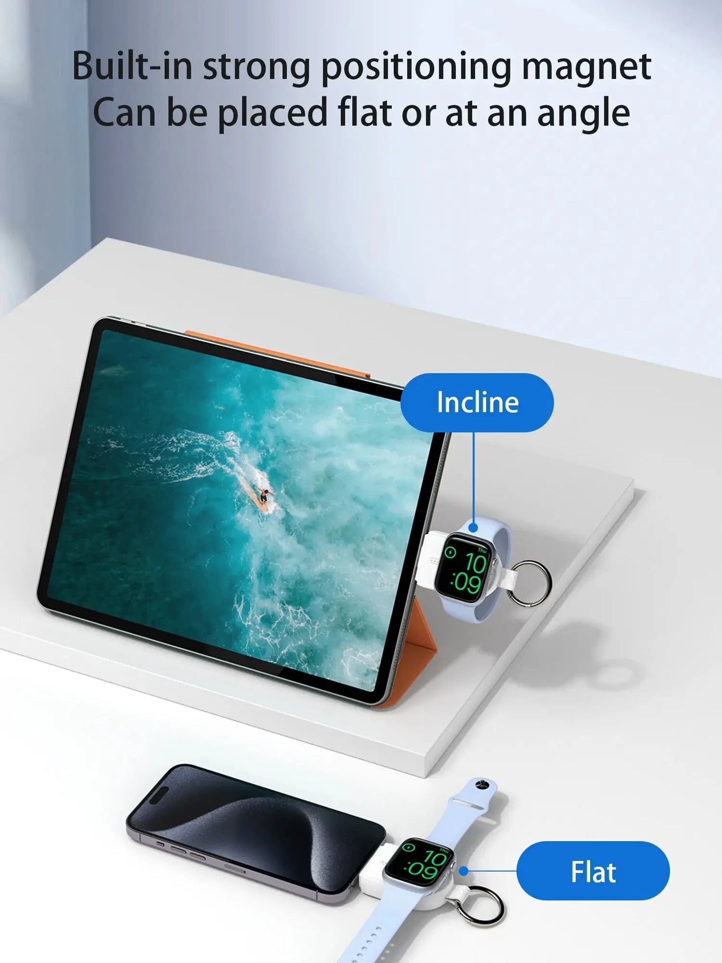 Wireless Power Bank Charger — Compatible with iWatch Series 1–9, SE, Ultra & AirPods Pro 2nd Gen, Easy Plug Recharge