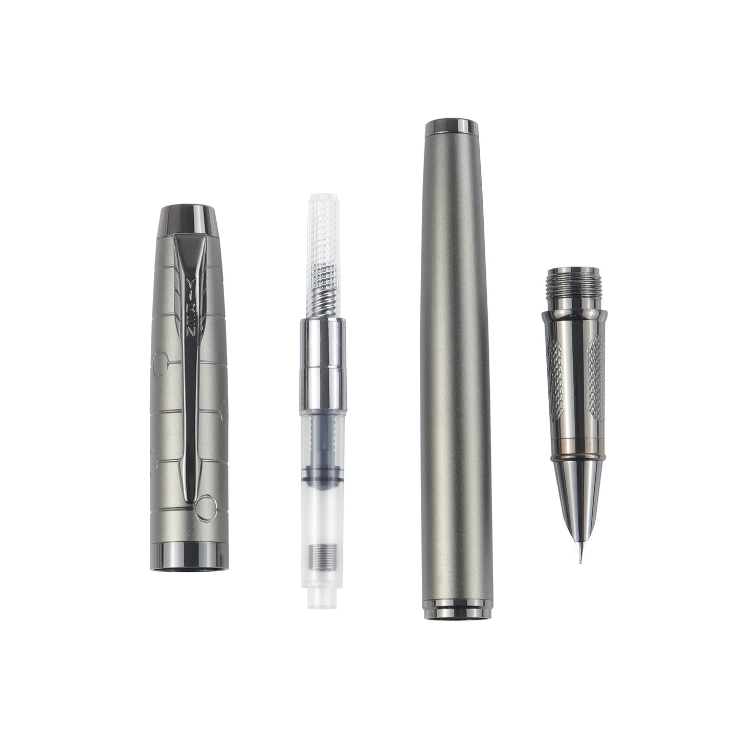 Gunmetal Fountain Pen - Professional, Stylish, and Sturdy Luxury Pen with Mechanical Feel and Metallic Touch