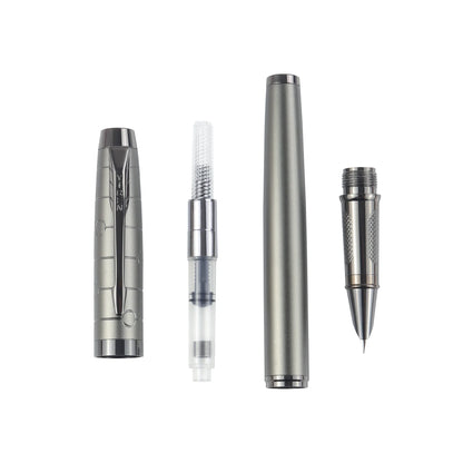 Gunmetal Fountain Pen - Professional, Stylish, and Sturdy Luxury Pen with Mechanical Feel and Metallic Touch