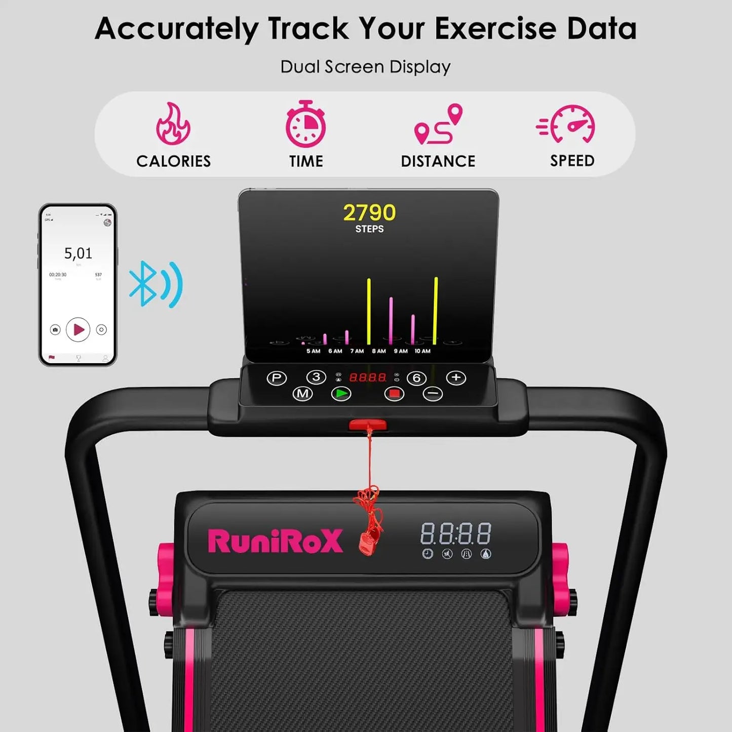 3-in-1 Under Desk Treadmill with Incline & LED Lights – Portable Home Office Treadmill with APP Control & Display