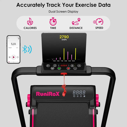 3-in-1 Under Desk Treadmill with Incline & LED Lights – Portable Home Office Treadmill with APP Control & Display
