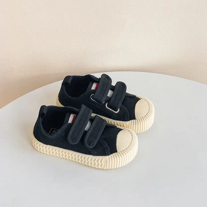 Children’s Canvas Shoes — Boys & Girls Spring/Autumn Breathable Toddler Shoes with Soft Sole & Hook-and-Loop Closure