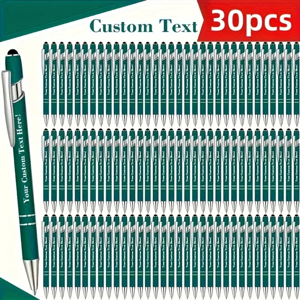Customized Metal Ballpoint Pens - 30-Pack Engraved Logo Pens for Graduation & Holiday Gifts