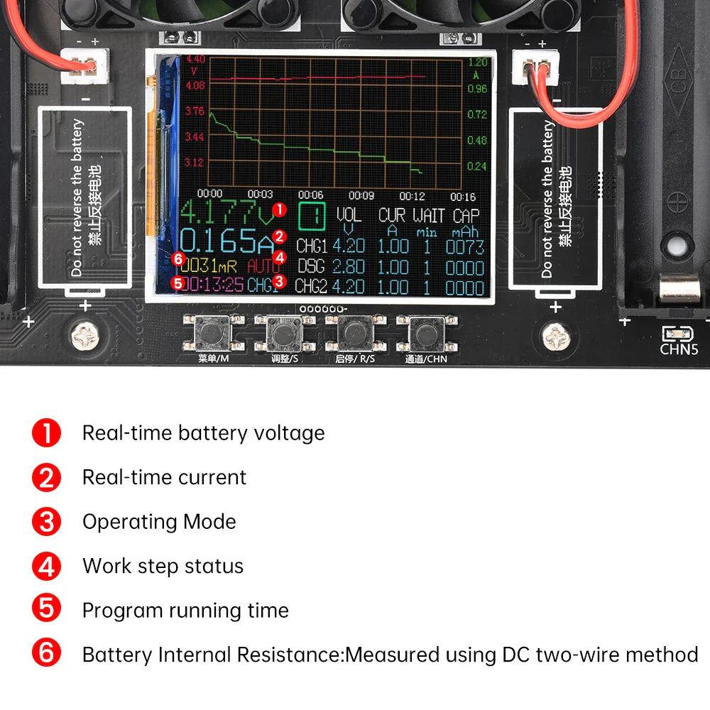 18650 Lithium Battery Capacity Tester – Digital DC Power Detector with 2.4-inch Color Screen, 5V 10A Automatic Measurement