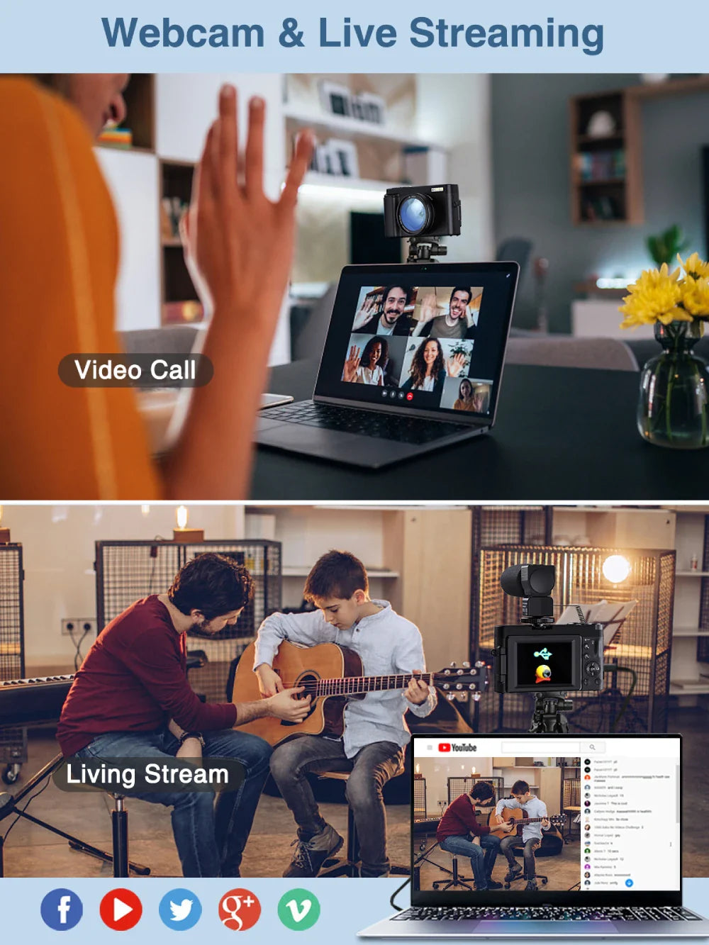4K Digital Camera – 48MP Compact Vlogging Camera with 180° Flip Screen, Autofocus & Anti-Shake