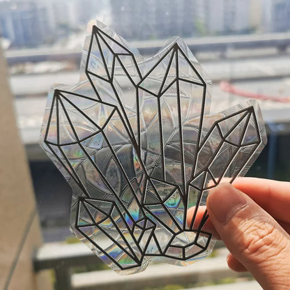 3D Rainbow Sun Catcher Window Film Sticker – Self-Adhesive PVC Light Catching Wall & Glass Decal for Home Decor & Motorcycle Styling