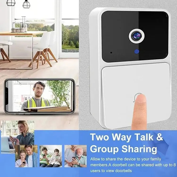 WiFi Video Doorbell Camera – Wireless HD Security, Night Vision, Two-Way Intercom, Voice Changer for Smart Home