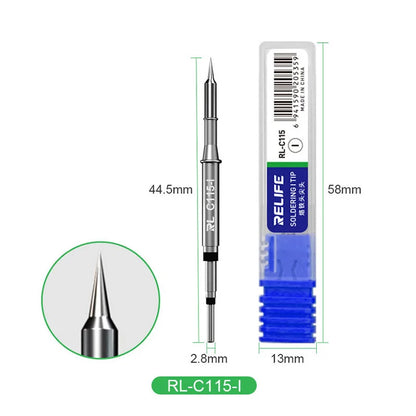 RELIFE Super Fine Soldering Tips C210 C245 C115 – Professional Iron Tips for GVM T210 T115 Stations