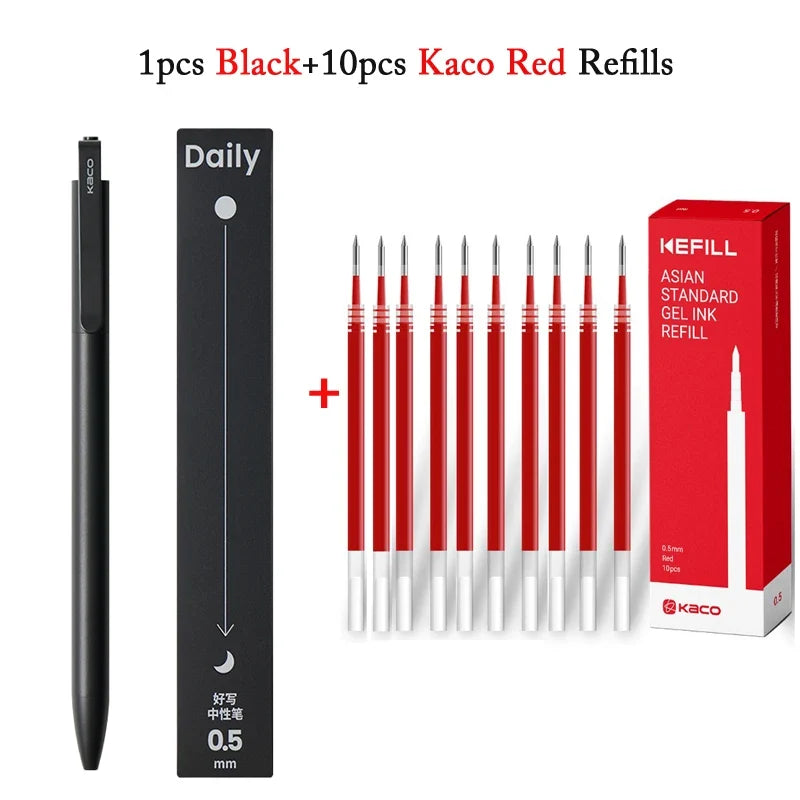 KACO Metal Clip Gel Pen - 0.5mm Black Ink Quick Dry Signature Pen with 800M Smooth Writing Capacity