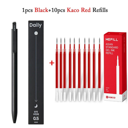 KACO Metal Clip Gel Pen - 0.5mm Black Ink Quick Dry Signature Pen with 800M Smooth Writing Capacity