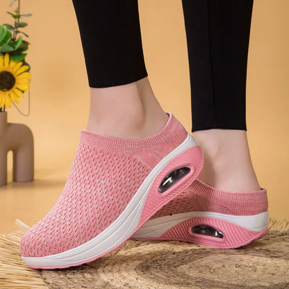 Breathable Lightweight Women’s Sneakers – Outdoor Soft Sock Slip-On Tennis Shoes for Women