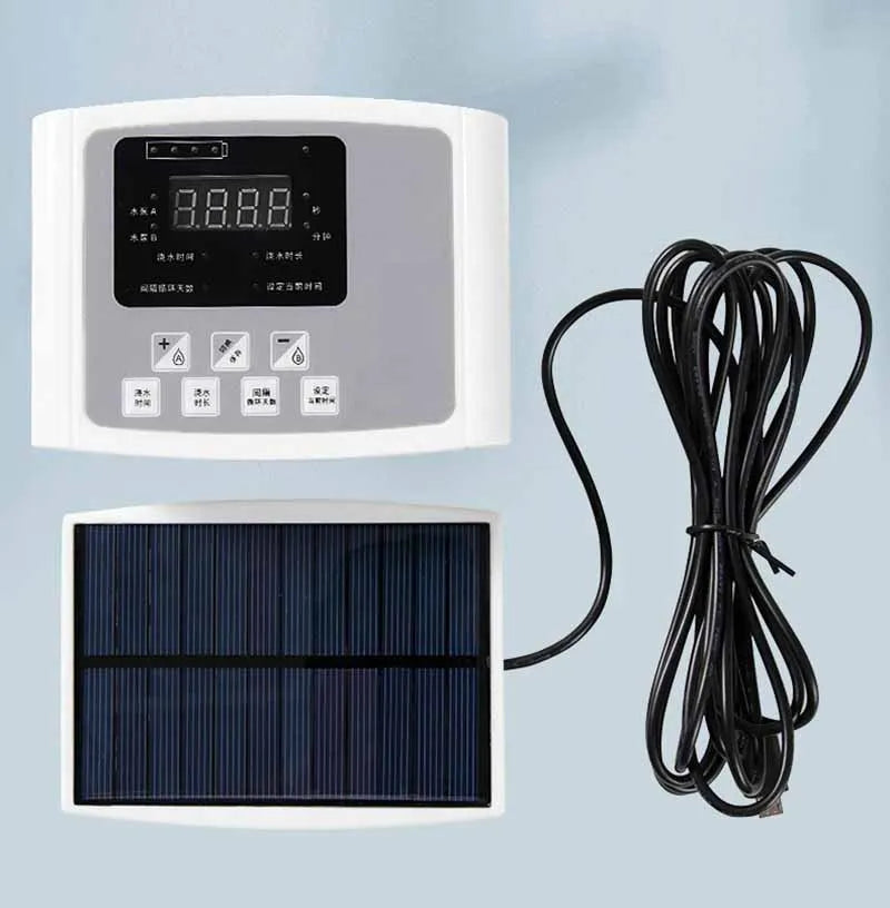 Solar Drip Irrigation System with Dual Pump & Timer | Automatic Plant Watering Device for Gardens