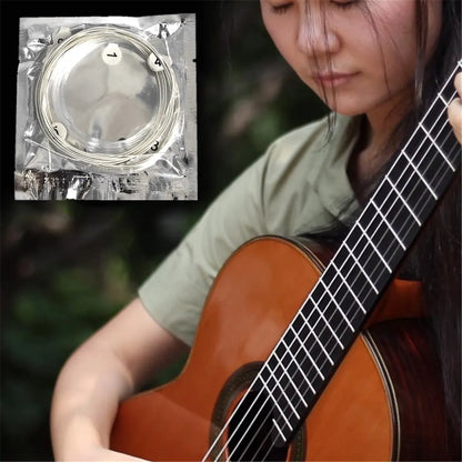 6pcs Classical Guitar Strings Set – Super Light, Clear Nylon with Silver-Plated Copper for Classic Guitar