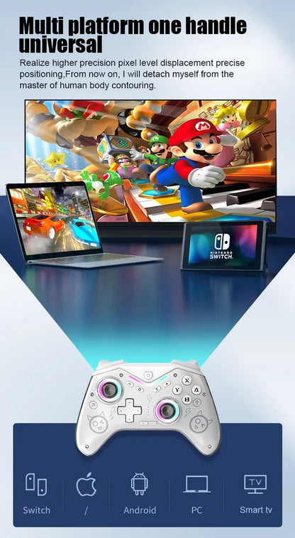 CM-619 Wireless Game Controller — Dual Motor, Dazzling Light, Compatible with iOS, Android & PC