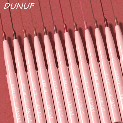 Matte Red Brown Lip Liner Pencil – Waterproof Slim Lip Contour Pen with Tapered Nib Long-Lasting Lip Stain