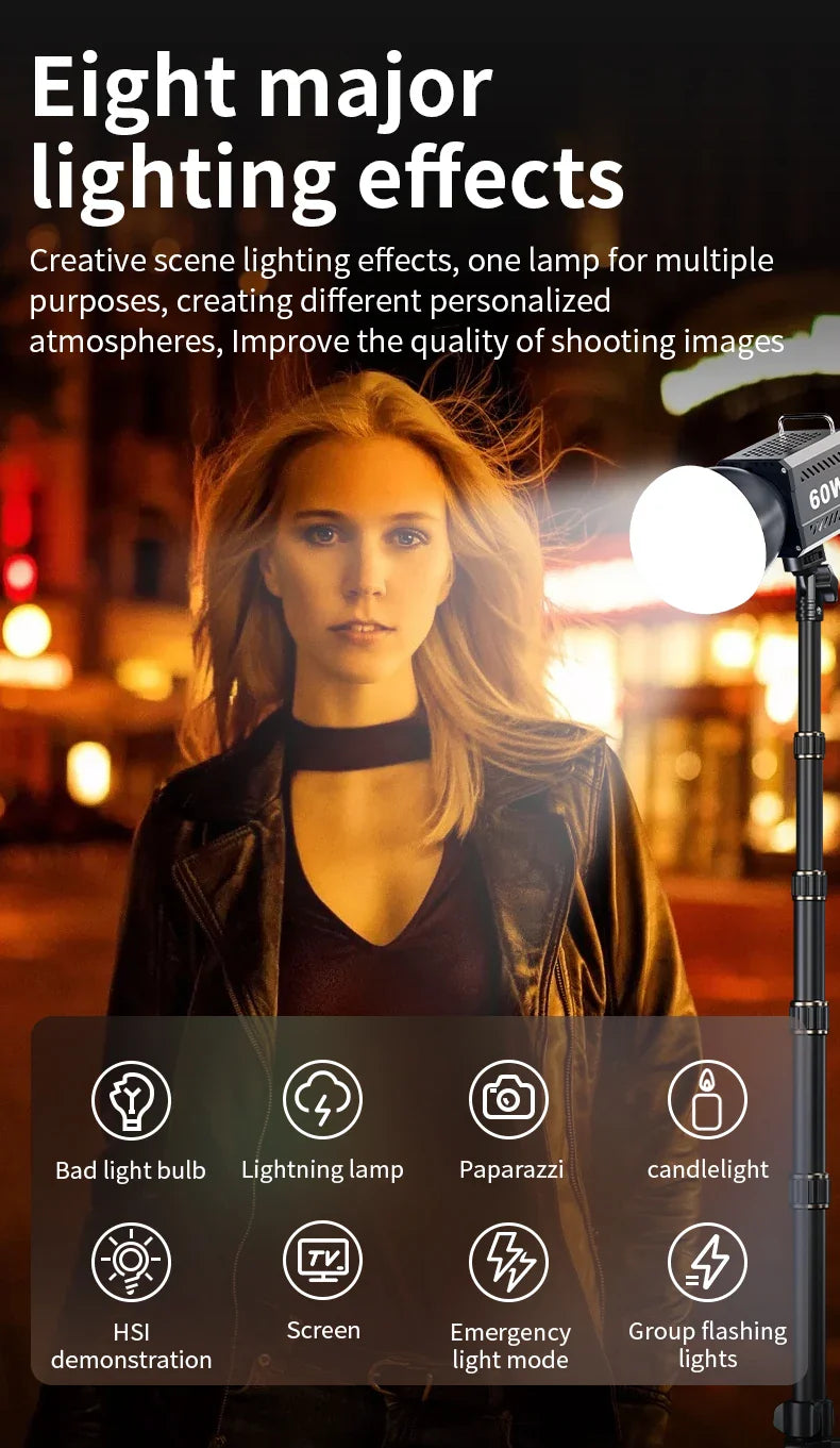 LED Fill Light Handheld COB Photography Light - Dual Color, Gentle Light for Outdoor Shooting, YouTube, TikTok, Vlog with Remote Rocker