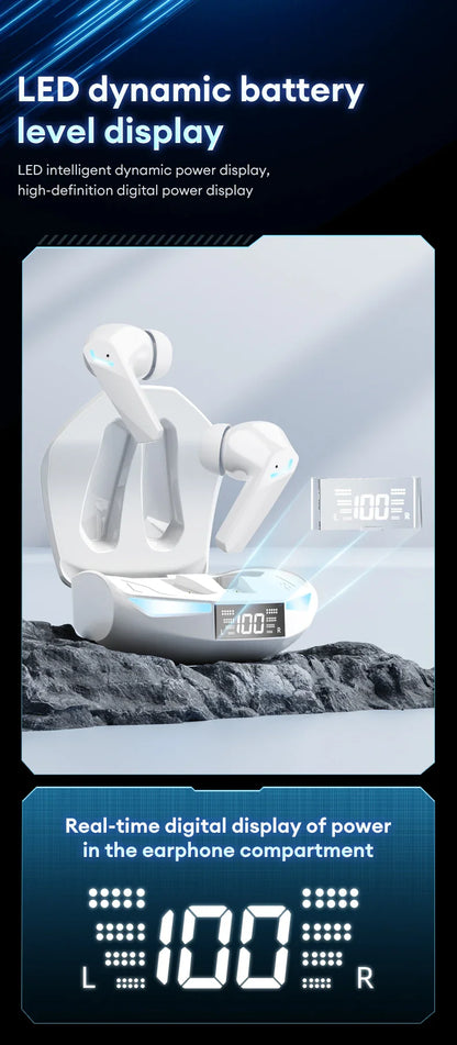 Lenovo GM2 PRO MAX Wireless Earbuds – Bluetooth 5.4, LED Display, Waterproof, Low Latency Gaming Headset
