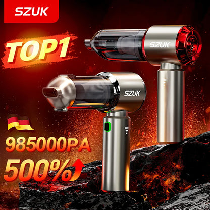 SZUK C012MAX Car Vacuum Cleaner – Strong Suction Wireless Portable Handheld Blower for Home and Car Cleaning