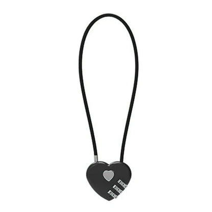 Love-Shaped Heart Code Padlock – Wedding Gift with Password Lock, Long Wire Rope for Trolley Case & Security