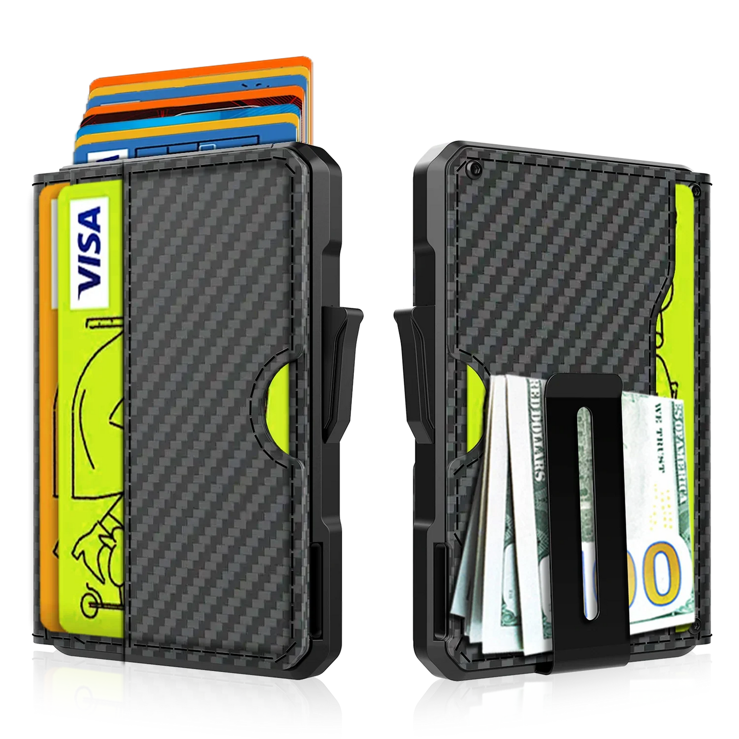 Men’s Slim Leather Wallet – RFID Blocking Bifold with Money Clip and Credit Card Slots