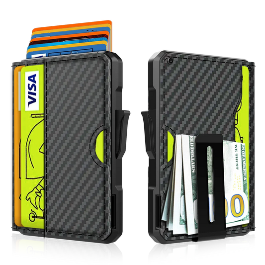 Men’s Slim Leather Wallet – RFID Blocking Bifold with Money Clip and Credit Card Slots