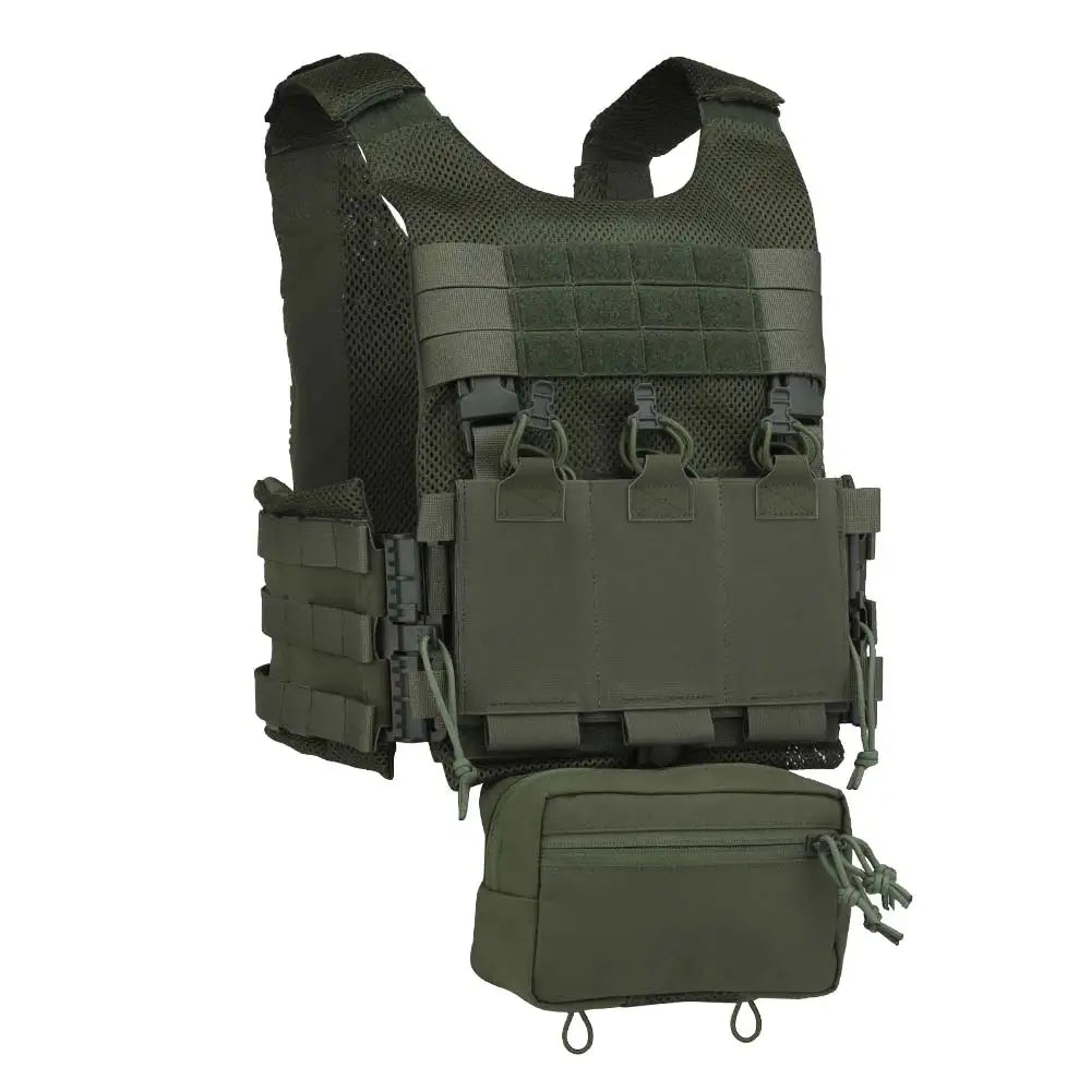 Tactical Vest LV119 Plate Carrier Set – Lightweight OTB Maritime Airsoft Hunting Vest with Underbelly Bag & Triple Mag Pouch