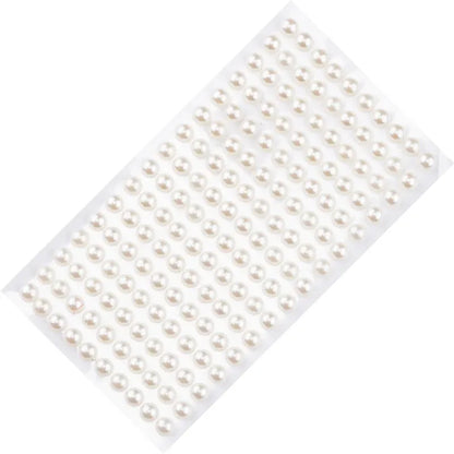 220pcs Flat Back Pearl Stickers - Self-Adhesive DIY Craft Decor for Kids Scrapbooking Earrings and Art Projects