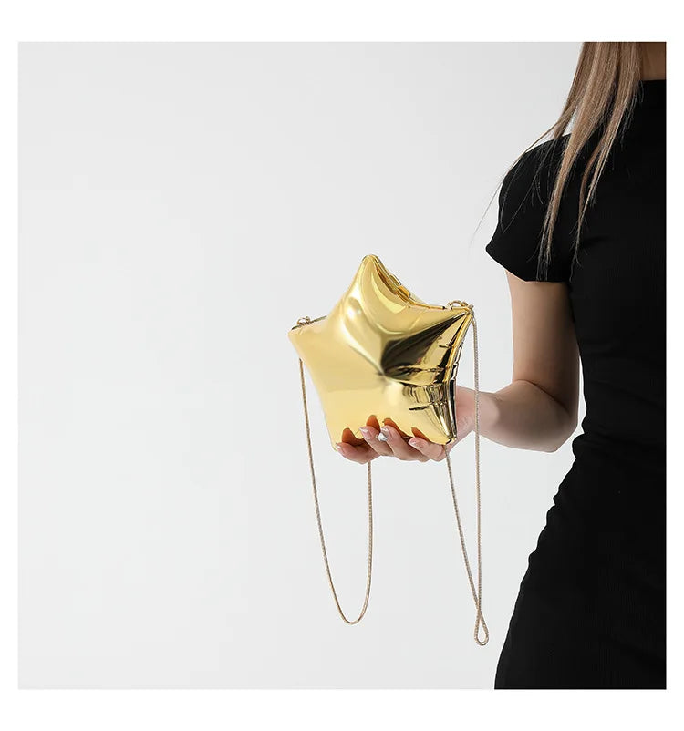 Acrylic Bright Five-Pointed Star Zero Wallet – 2025 Sweet Cool Spicy Girl Mini Party Bag, Candy Colored Banquet Purse