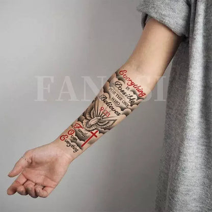 Anything Is Possible Temporary Tattoo - Waterproof Inspirational Letter Body Art Sticker for Men