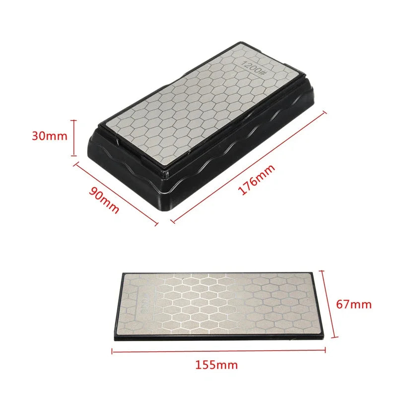 Double-Sided Diamond Sharpening Stone – Knife & Chef Whetstone 400/600/1000/1200 Grit Kitchen Sharpener