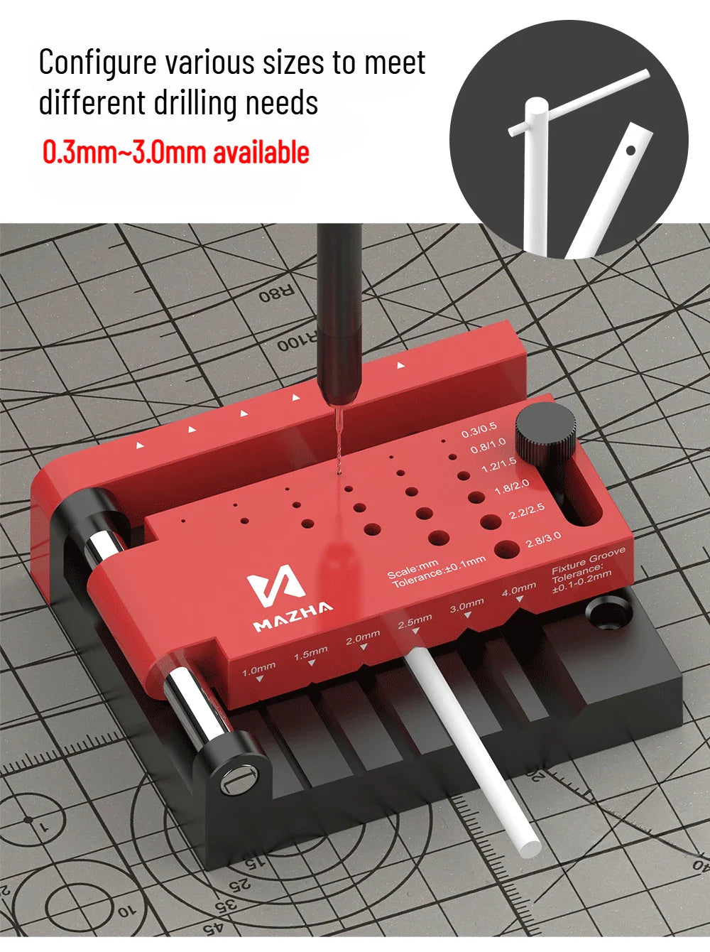MAZHA T0012 Round Rod Punching Positioner – DIY Modeler Drilling Auxiliary Locator Tool